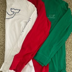 Vineyard Vines White/Red/Green Long Sleeve Bundle